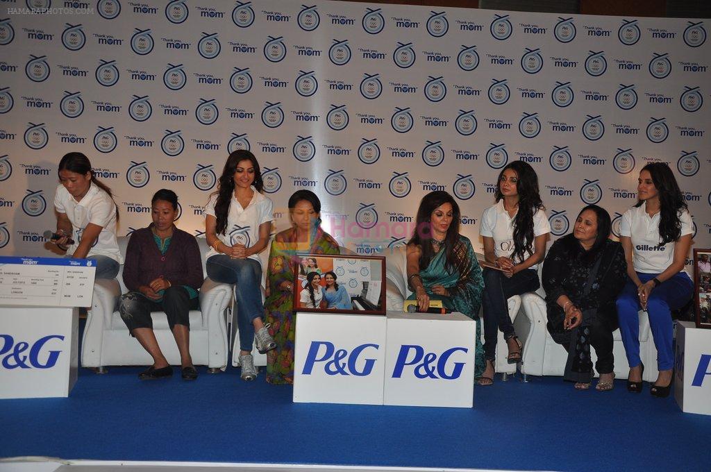 Soha Ali Khan, Sharmila Tagore, Ira Dubey, Lilette Dubey, Neha Dhupia at P&G Thank You Mom launch Event in J W Marriott, Juhu, Mumbai on 10th April 2012
