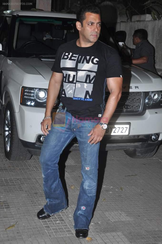 Salman Khan at Bitto Boss spl screening at Ketnav, Mumbai on 13th April 2012