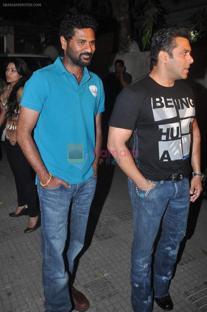 Salman Khan, Prabhu Deva at Bitto Boss spl screening at Ketnav, Mumbai on 13th April 2012