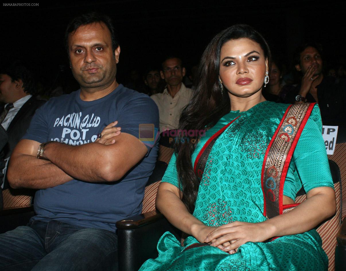 dj sheizwood & rakhi sawant at Dr. Ambedkar awards organised by Kailash Masoom and Harish Shah in Shan Mukhanan Hall, Sion on 14th April 2012