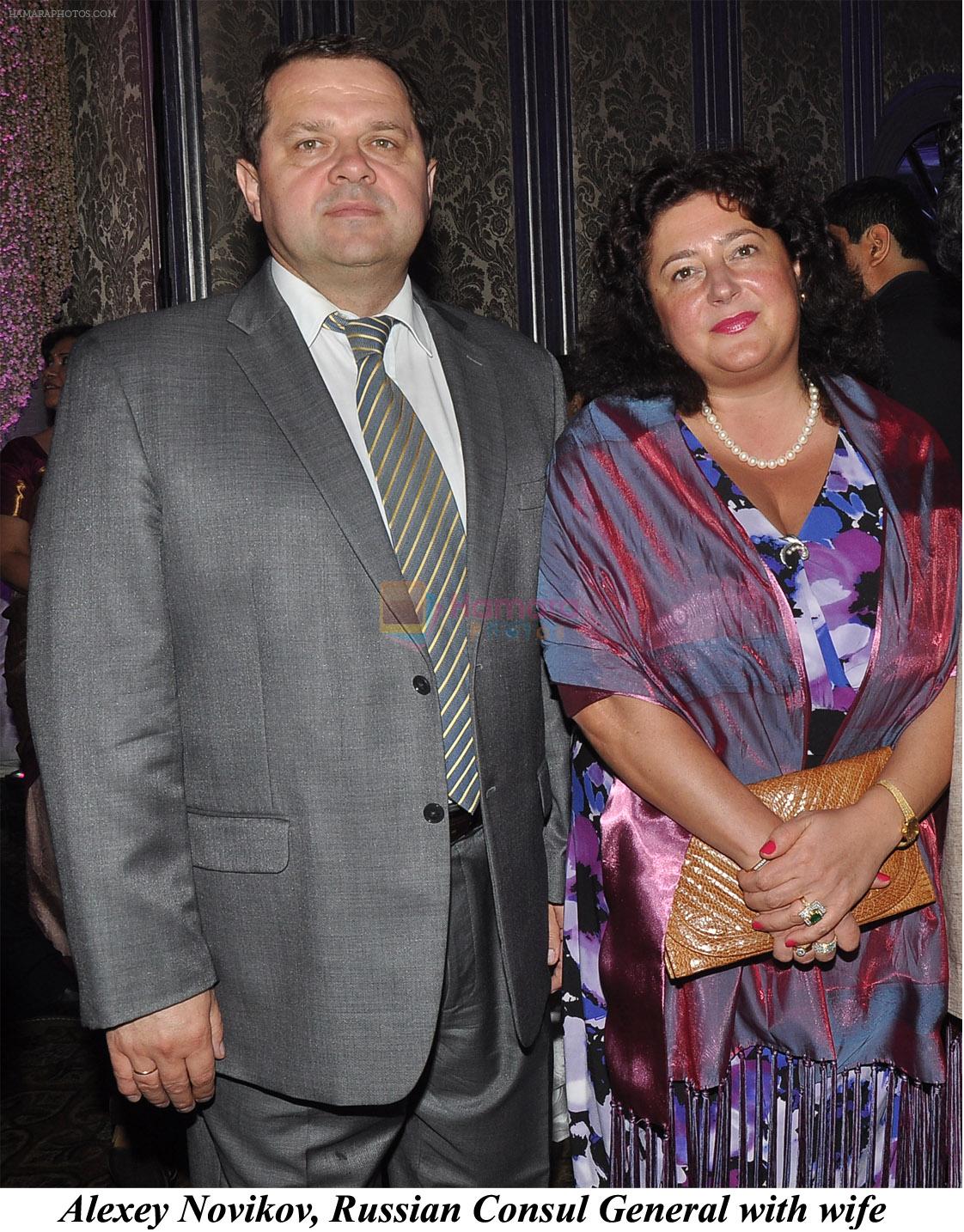 Alexey Novikov, Russian Consul General with wife at the Engagement ceremony of Arjun Hitkari with Gayatri on 19th April 2012