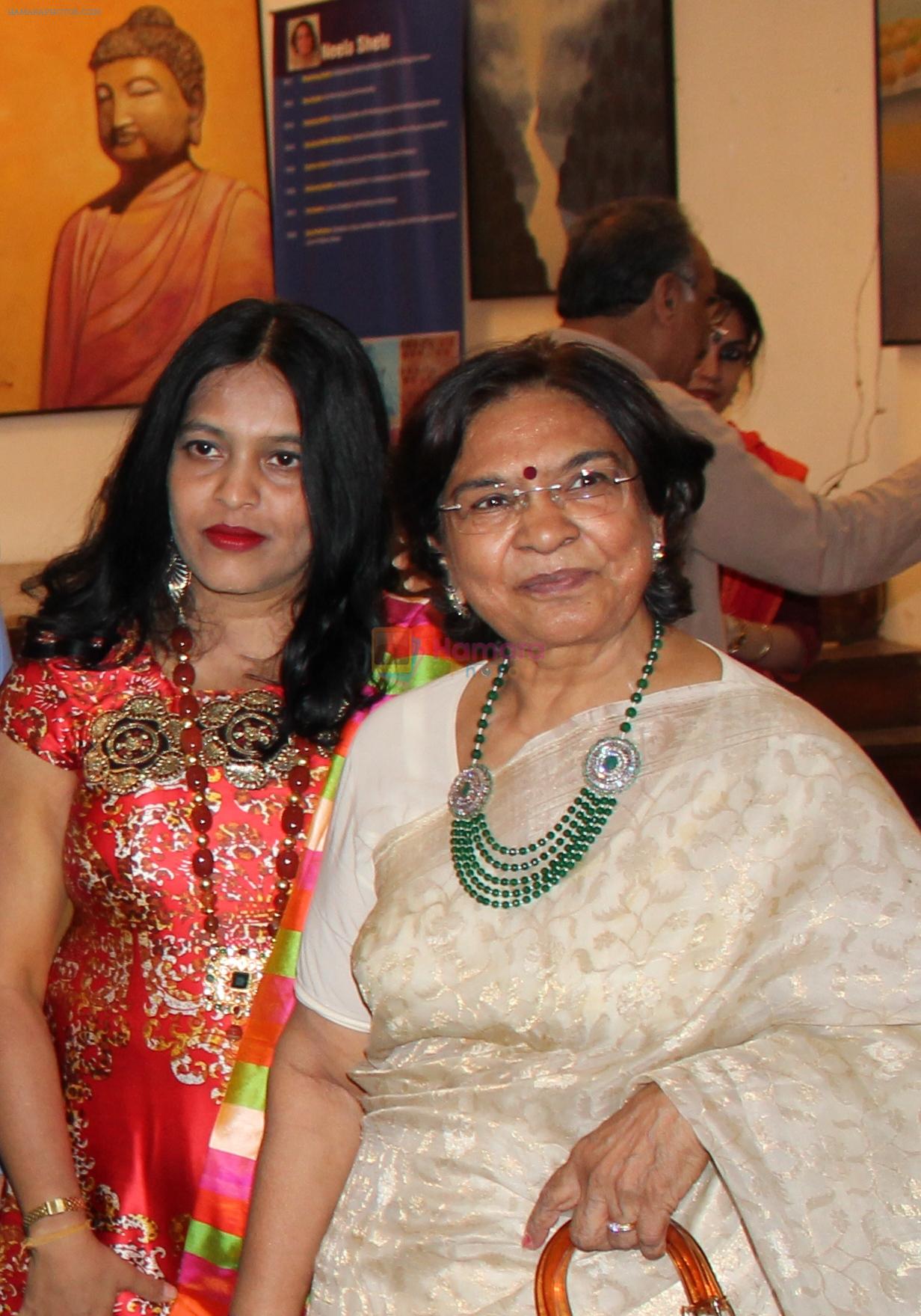 Sonalli Iyengar and Devyani Parikh at Nitin Shete's Eclectic Blend exhibition-- collection of works by  veteran artists at Coomaraswamy hall