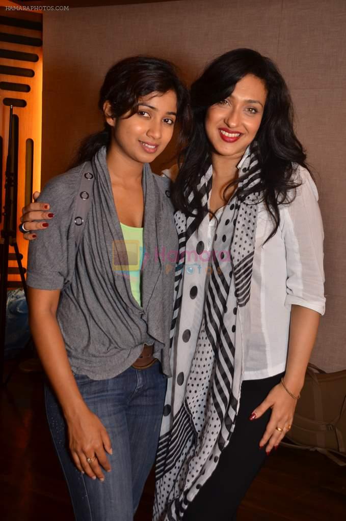 Rituparna Sengupta, Shreya Ghoshal at Teen Kanya song recording in Kailasha recording studio on 27th April 2012
