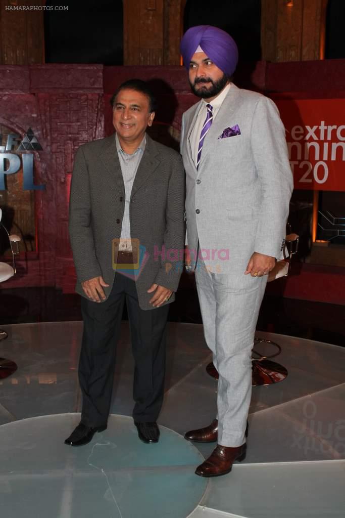 Sunil Gavaskar, Navjot Singh Sidhu on the sets of Sony Max Extra Innings in R K Studios on 6th May 2012JPG