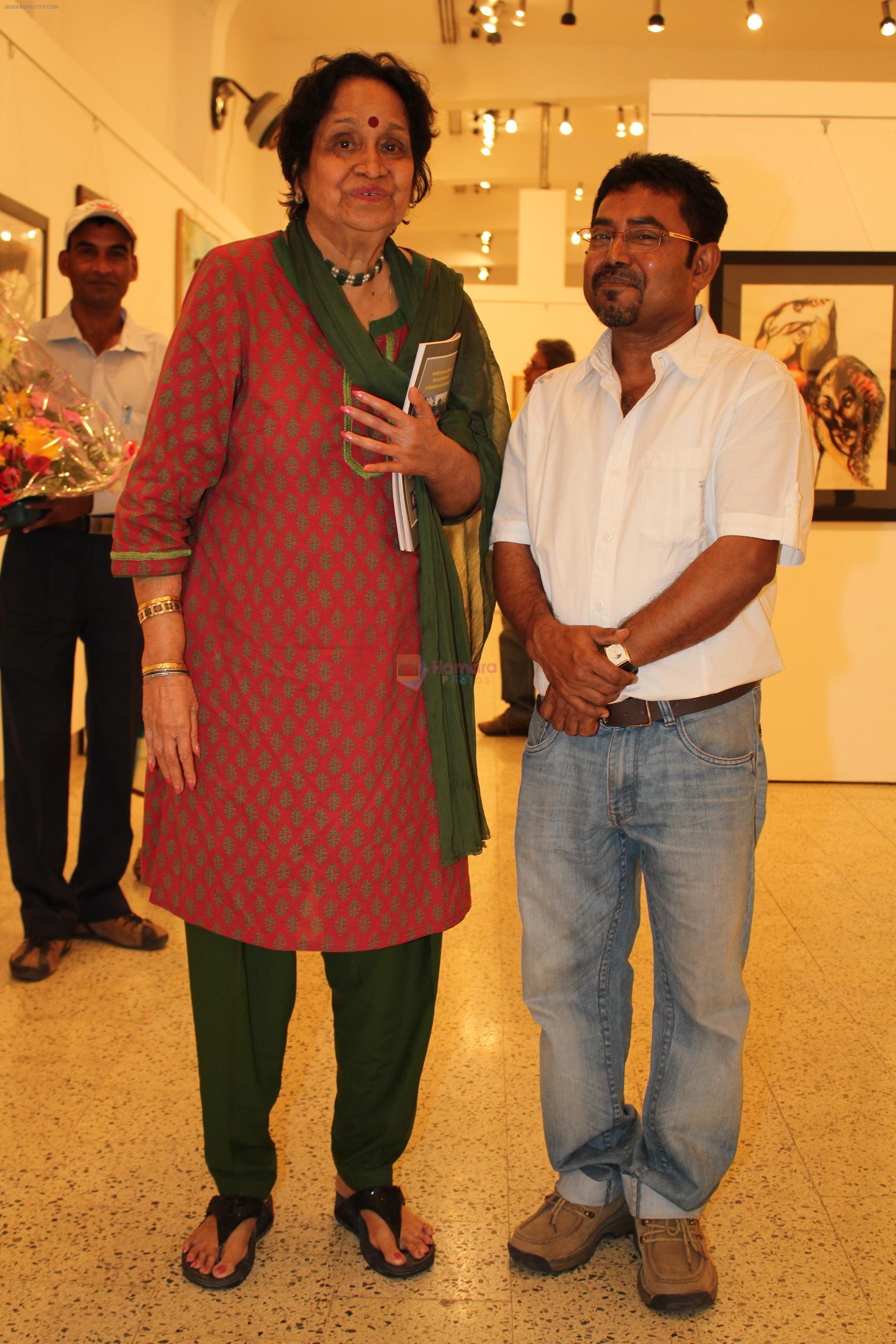 Anjolie_Ela_Menon&BasudebBiswas at Rejuvenation 2012 � An exhibition of Sculptures by Basudeb Biswas & Paintings by Subroto Mandal in Jahangir Art Gallery on 9th May 2012