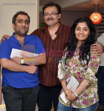 Kunal Ganjawala and Gayatri Joshi with Partner Bishwadeep Chatterjee at the Opening of a boutique sound studio, Orbis on 19th May 2012