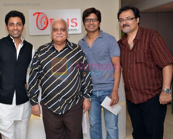 Shaan, Daman Sood with the Partners Bishwadeep Chatterjee and Abhishek Pandey at the Opening of a boutique sound studio, Orbis on 19th May 2012