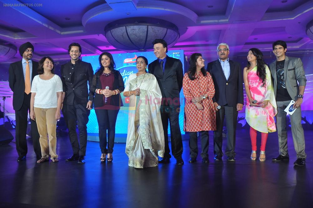 Salim Merchant, Sunidhi Chauhan, Asha Bhosle, Anu Malik, Mini Mathur, Hussain Kuwajerwala at Launch of Sony Indian Idol in J W Marriott, Mumbai on 29th May 2012
