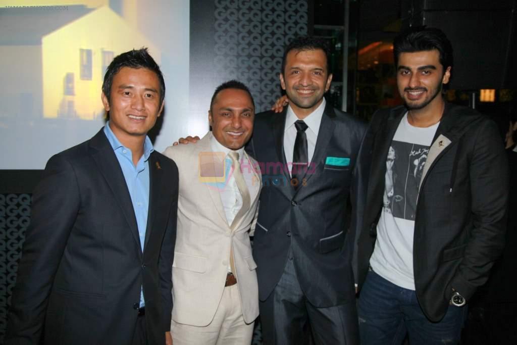 Bhaichung Bhutia, Rahul Bose, Atul Kasbekar and Arjun Kapoor at the GQ Best Dressed Event