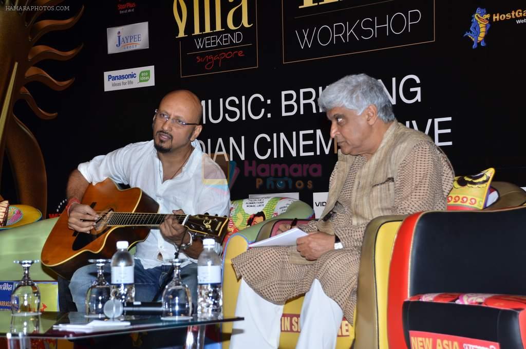 Javed Akhtar at the Music Workshop at IIFA 2012 in Singapore on 8th June 2012