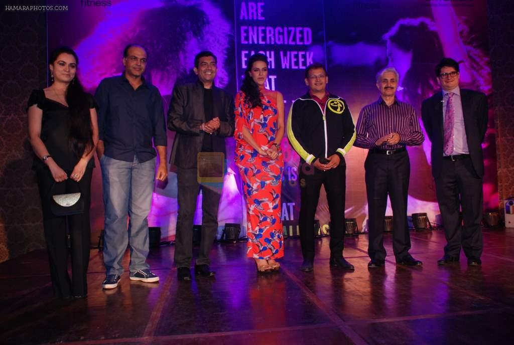 Sanjeev Kapoor, Ashutosh Gowariker, Padmini Kolhapure, Rajeev Paul, Prashant, Neha Dhupia at the launch of Zumba Fitness Programme in India, Blue Sea on 12th June 2012