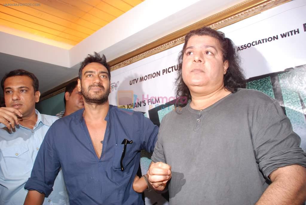 Ajay Devgan and Sajid Khan at the song recording of Himmat Wala on 20th June 2012
