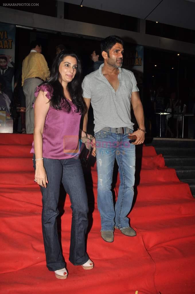 Sunil Shetty, Mana Shetty at the special screening of Bol Bachchan in Cinemax, Mumbai on 5th July 2012