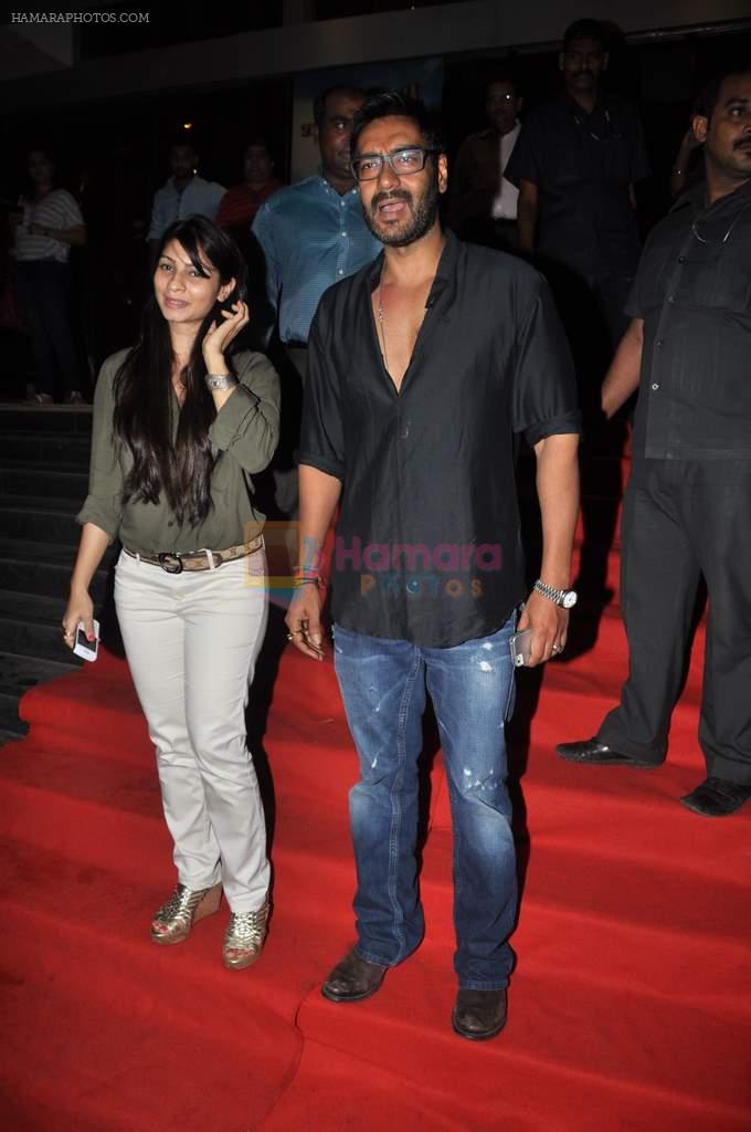 Ajay Devgan, Tanisha Mukherjee at the special screening of Bol Bachchan in Cinemax, Mumbai on 5th July 2012