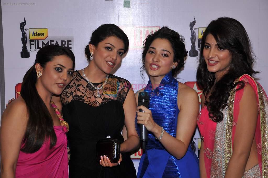 Nisha, Kajal Aggarwal, Tamanna & Shruti Hassan at the Red Carpet of _59th !dea Filmfare Awards 2011_