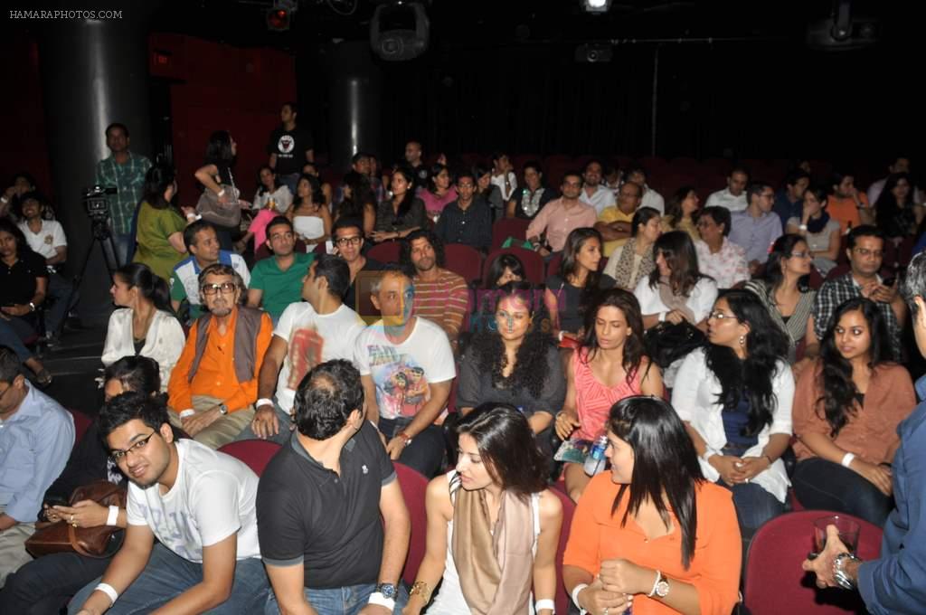 Farhan Akhtar, Apyque padamsee, Sharon Prabhakar at Ash Chandler's play premiere in Comedy Store, Mumbai on 11th July 2012