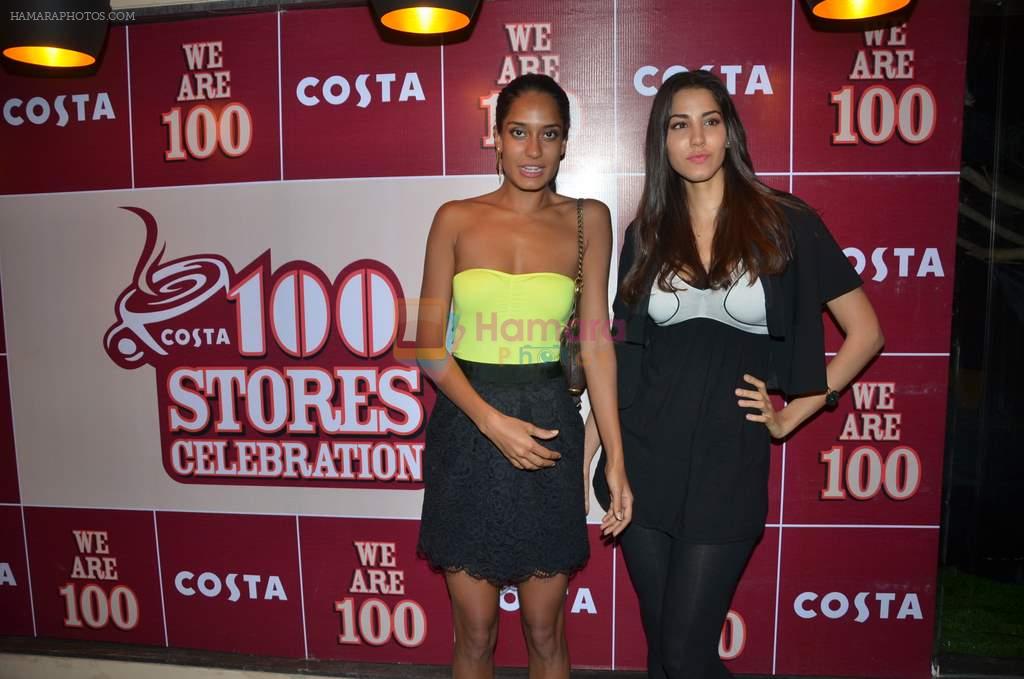 Lisa Haydon at Costa's 100 cafe launch in Bandra, Mumbai  on 14th July 2012