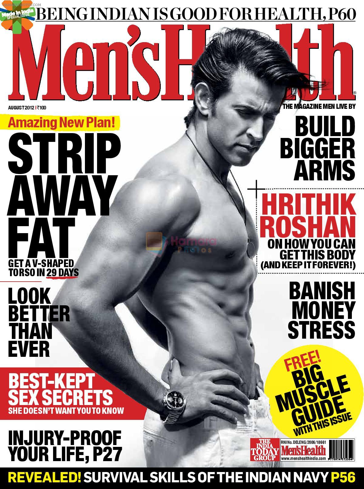 Hrithik Roshan on Men's Health August 2012 Cover