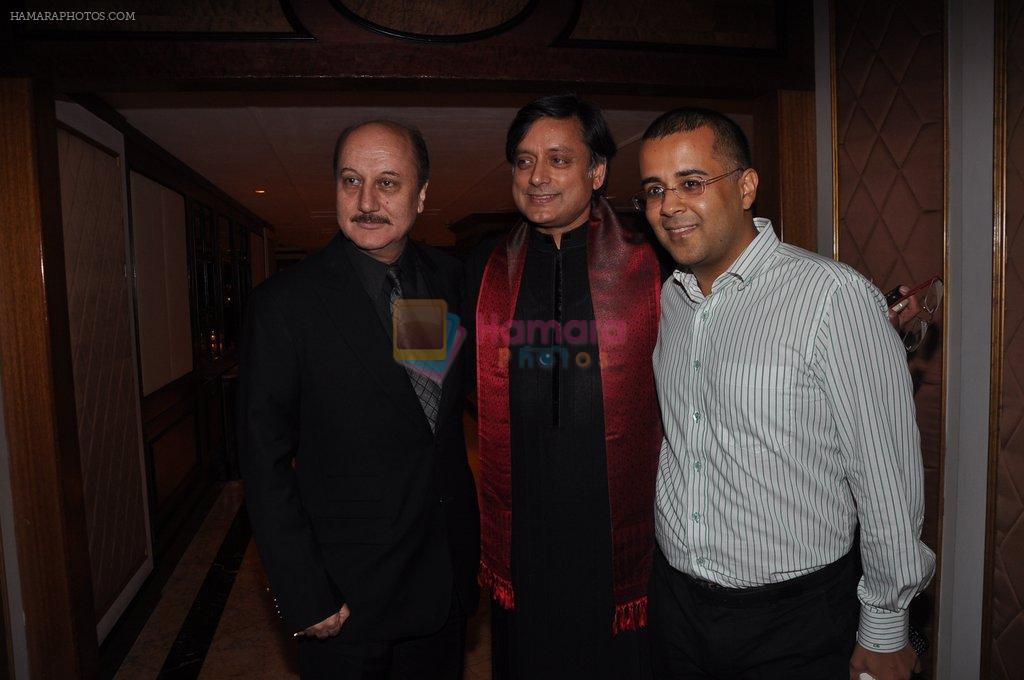 Anupam KHer, Chetan Bhagat at the launch of Shashi Tharoor book Pax Indica in Taj Land's Land,Mumbai on 4th Aug 2012