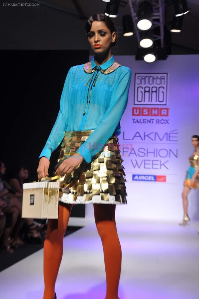 Model walk the ramp for Sanonya Garg Talent Box show at Lakme Fashion Week Day 2 on 4th Aug 2012
