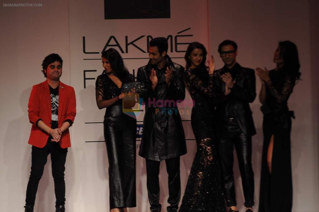 Model walk the ramp for Rajat Tangri show at Lakme Fashion Week 2012 Day 5 in Grand Hyatt on 7th Aug 2012