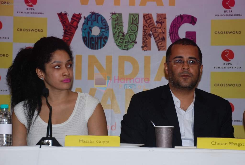 Masaba,Chetan at Chetan Bhagat's Book Launch - What Young India Wants in Crosswords, Kemps Corner on 9th Aug 2012