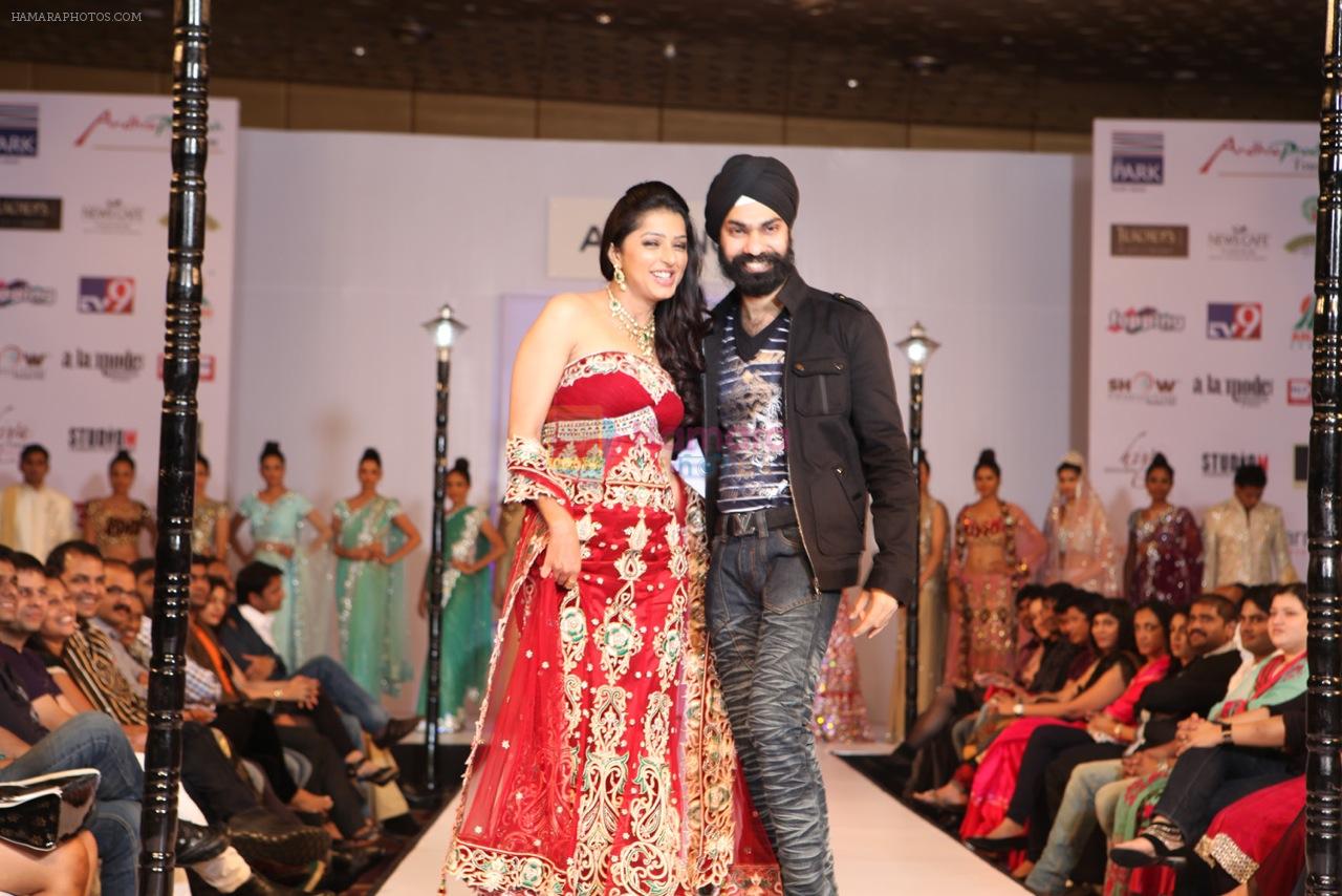 Bhumika chawla walks the ramp for AD SINGH Show at  hyderabad india fashion street on 21st Aug 2012