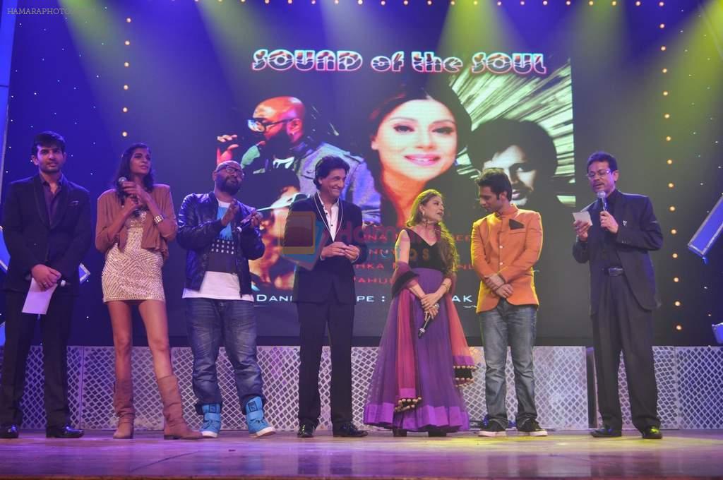 Jay Bhanushali, Anuska Mncvhanda, Benny Dayal, Shaimak Davar, Sapna Mukherjee, Rahul Vaidvya and Krishnendu  Sen at Krishendu sen album launch in Mumbai on 21st Aug 2012