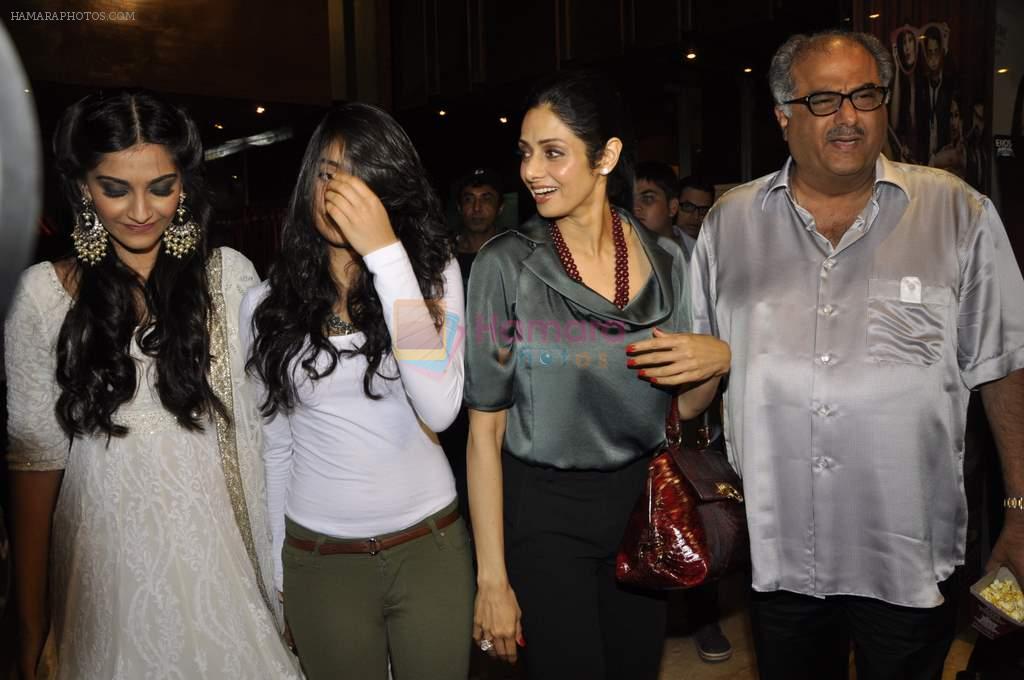 Sridevi, Boney Kaoor,Sonam Kapoor at Shirin Farhad Ki Toh Nikal Padi special screening in Cinemax on 23rd Aug 2012