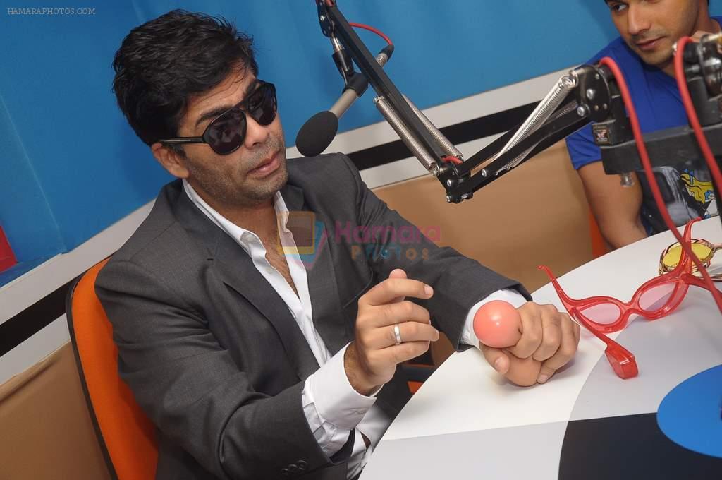 Karan Johar at Student of the Year Promotion in Radio FM 93.5 & Radio Mirchi 98.3 FM, Mumbai on 3rd Sept 2012