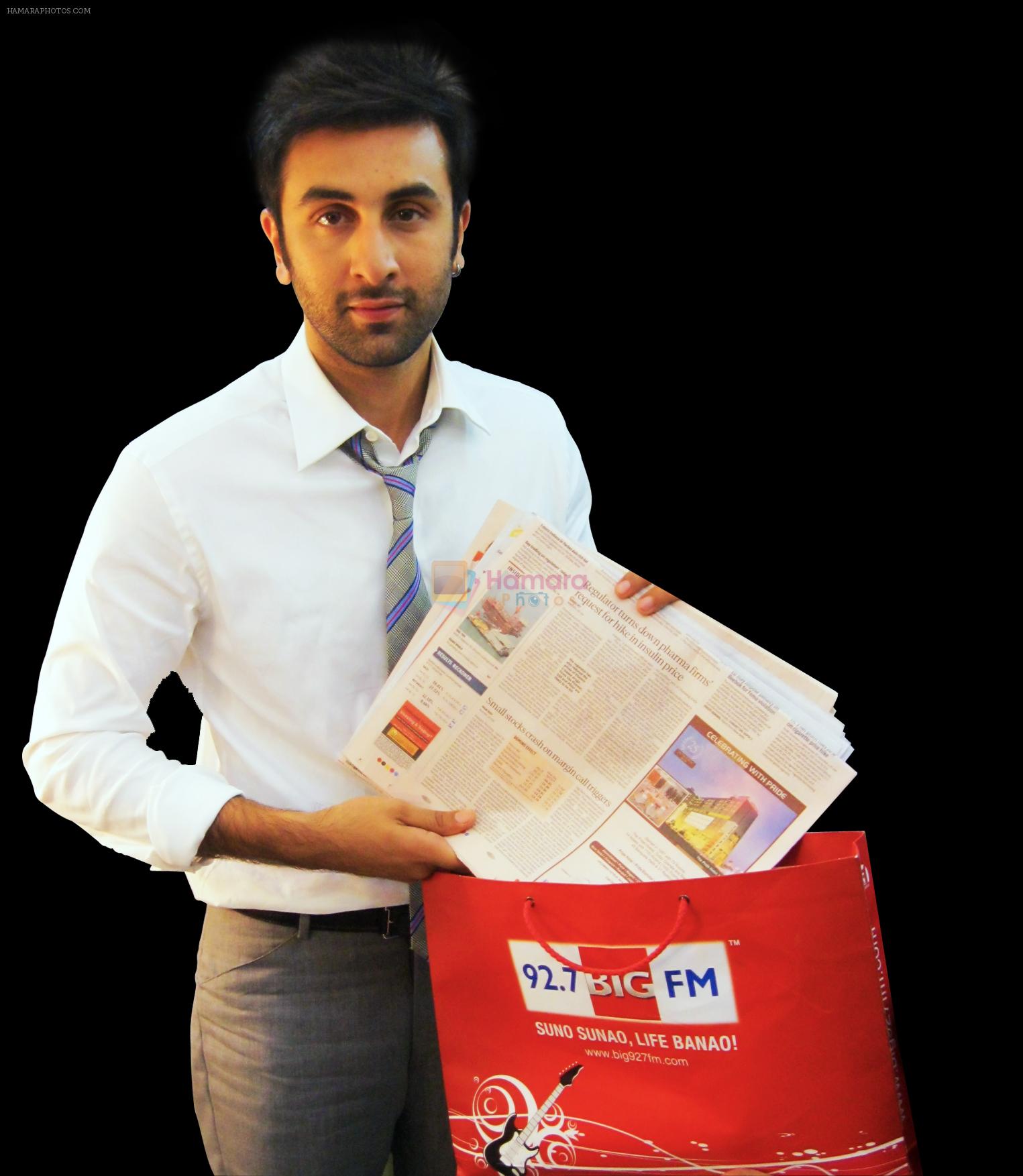 Ranbir Kapoor donates newspaper for BIG Green Ganesha Campaign by BIG FM