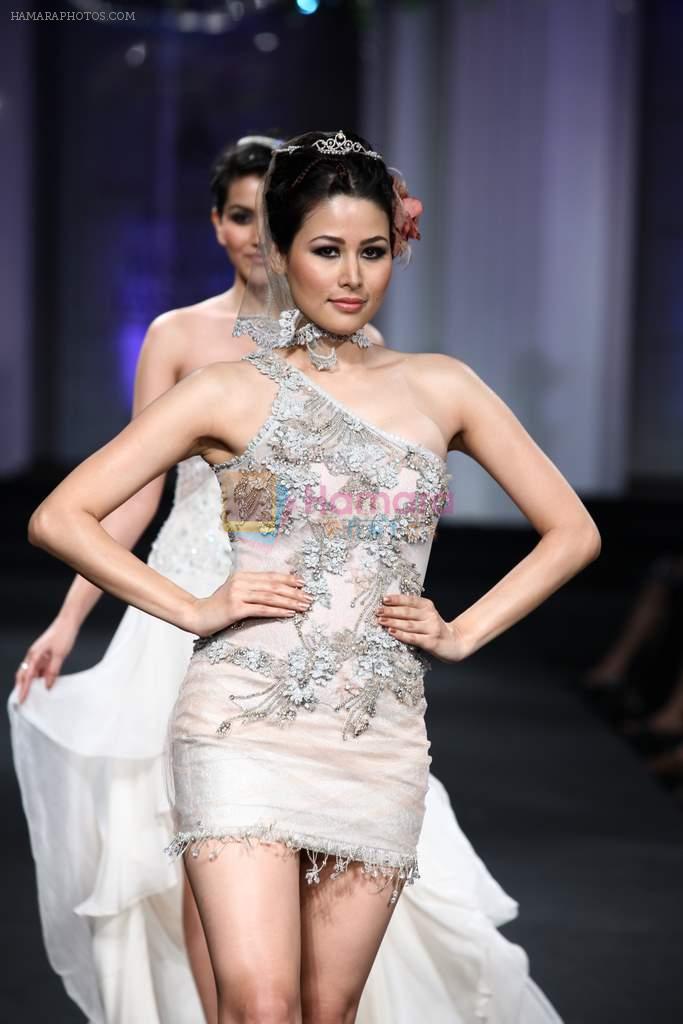 Model walk the ramp for Mandira Wirk show at Aamby Valley India Bridal Fashion Week 2012 in Mumbai on 15th Sept 2012