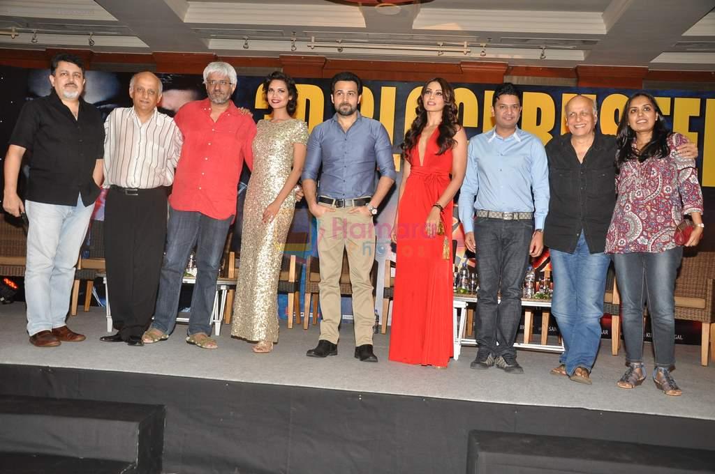 Bipasha Basu, Emraan Hashmi, Esha Gupta , Mahesh Bhat, Vikram Bhatt, Mukesh Bhatt at RAAZ 3 success bash in J W Marriott, Mumbai on 15th Sept 2012