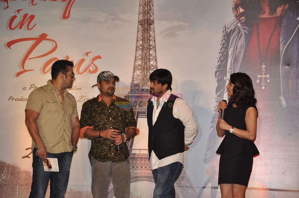 Salman Khan, Preity Zinta, Wajid, Sajid at the Audio release of Ishkq In Paris in Mumbai on 17th Sept 2012