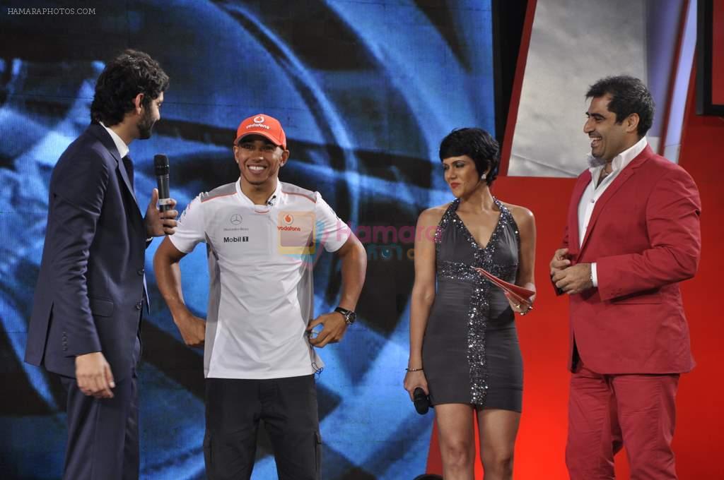 Mandira Bedi, Gaurav Kapoor at Lewis Hamilton Vodafone auction event in Mumbai on 16th Sept 2012