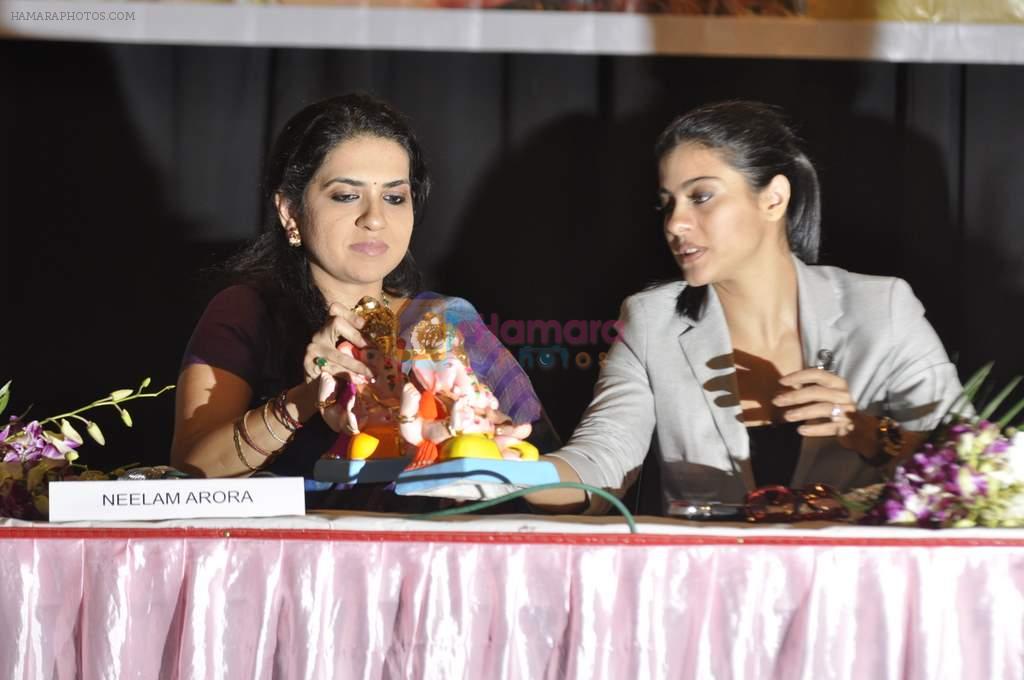 Kajol, Shaina NC at Times Green Ganesha launch in Lala College on 18th Sept 2012