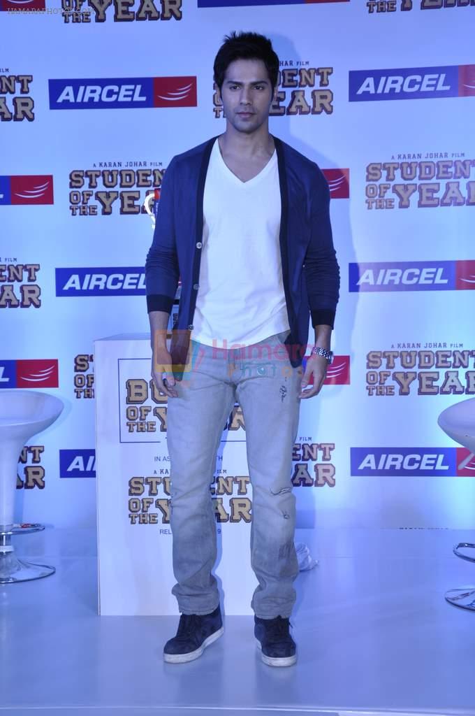 Varun Dhawan at Student of the year tie up with Aircel in Taj Hotel, Mumbai on 26th Sept 2012
