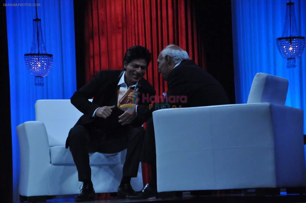 Shahrukh Khan, Yash Chopra at yash Chopra's birthday in Yashraj Studio on 27th Sept 2012