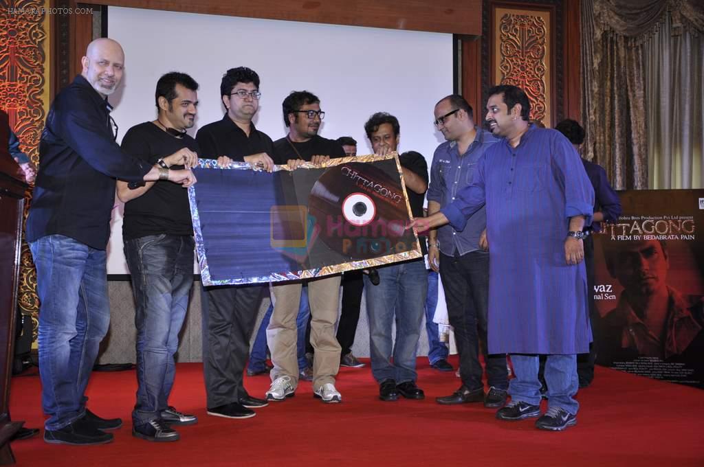 Loy Mendonca,Ehsaan Noorani, Anurag Kashyap, Prasoon Joshi, Bedabrata Pain,Shankar Mahadevan,Manoj Bajpai, Alexx at Chittagong film music launch in Sea Princess,  Mumbai on 27th Sept 2