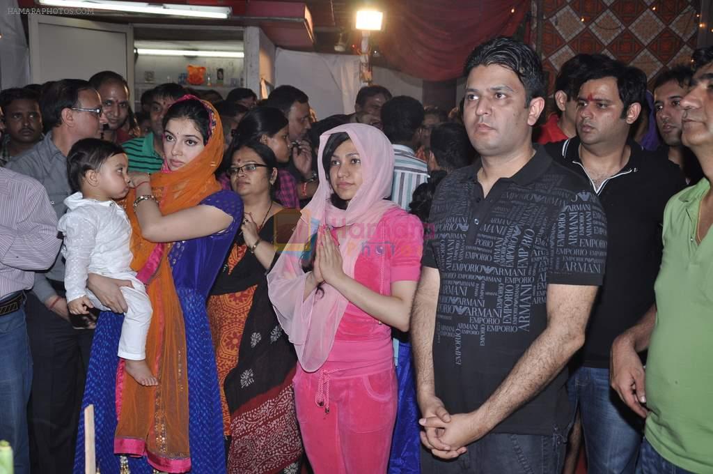 Bhushan Kumar, Divya Khosla Kumar, Shweta Kumar at T-series ganpati Visarjan in Andheri, Mumbai on 30th Sept 2012