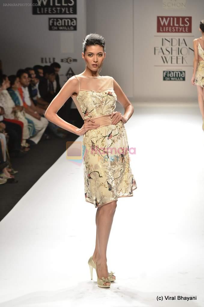 Model walk the ramp for Sakshee Pradhan Show at Wills Lifestyle India Fashion Week 2012 day 2 on 7th Oct 2012