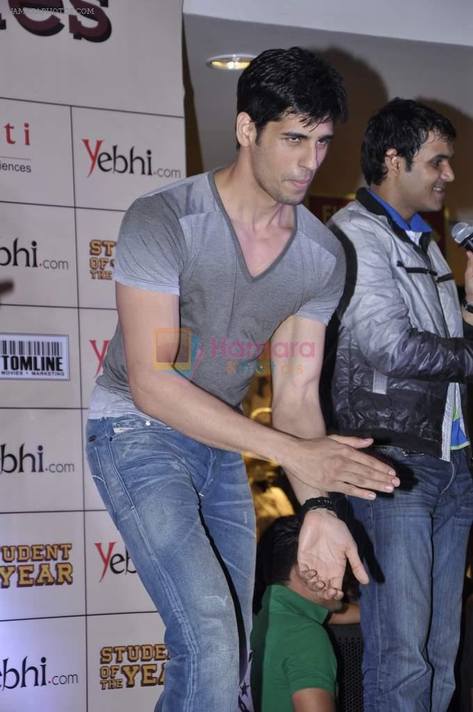 Siddharth Malhotra unveil the merchandise of their film Student of the year in Infinity Mall on 9th Oct 2012