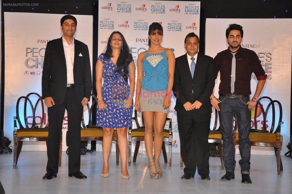 Priyanka Chopra, Ayushman Khurana, Akash Sharma at the launch of People's Choice Awards in ITC Grand Maratha, Mumbai on 17th Oct 2012
