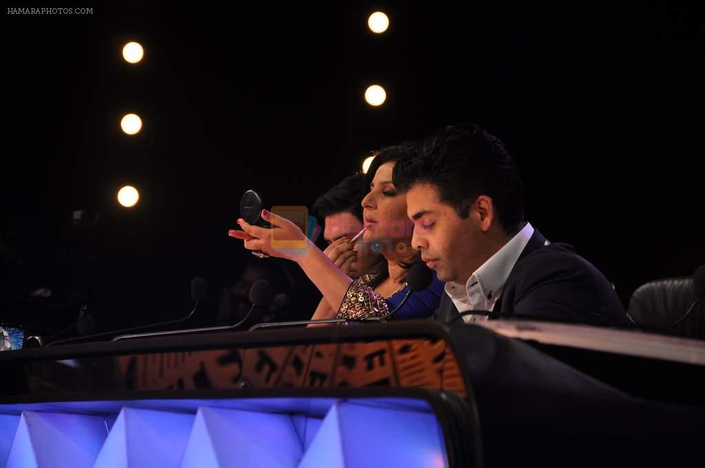 Farah Khan, Karan Johar on the sets of India's Got Talent in Filmcity, Mumbai on 26th Oct 2012