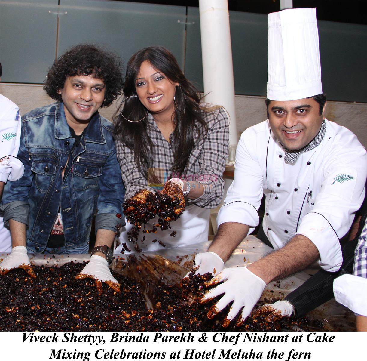 Viveck Shettyy, Brinda Parekh & Chef Nishant at Cake Mixing Celebrations at Hotel Meluha the fern