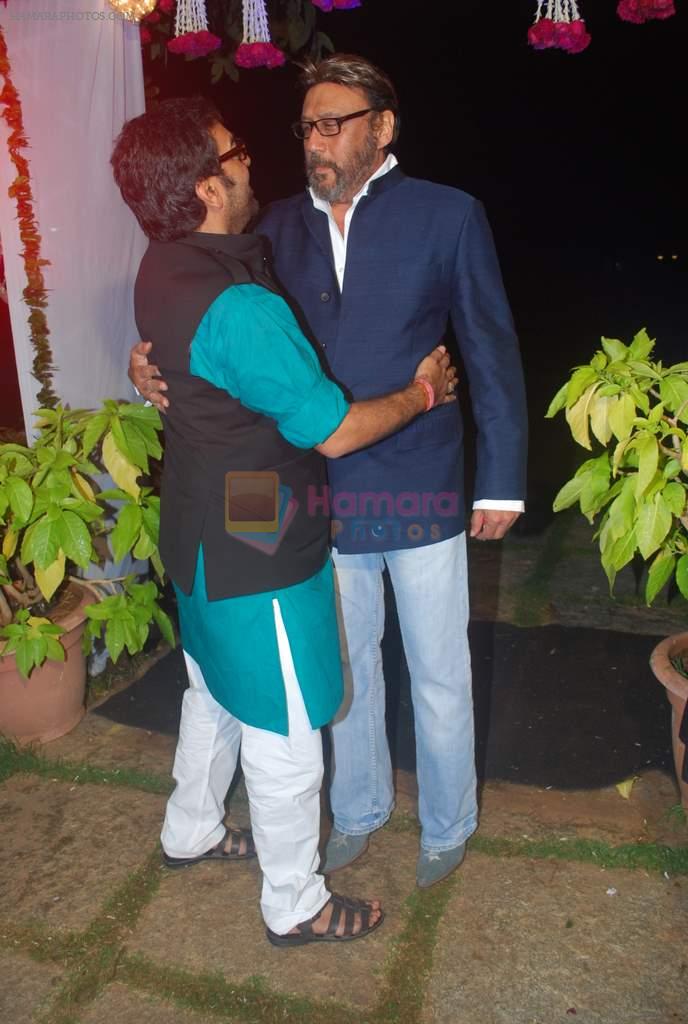 Ashutosh Rana, Jackie Shroff at Ashutosh Rana's Birthday Bash, given by his wife Renuka Shahane in The Club, Mumbai on 8th Nov 2012