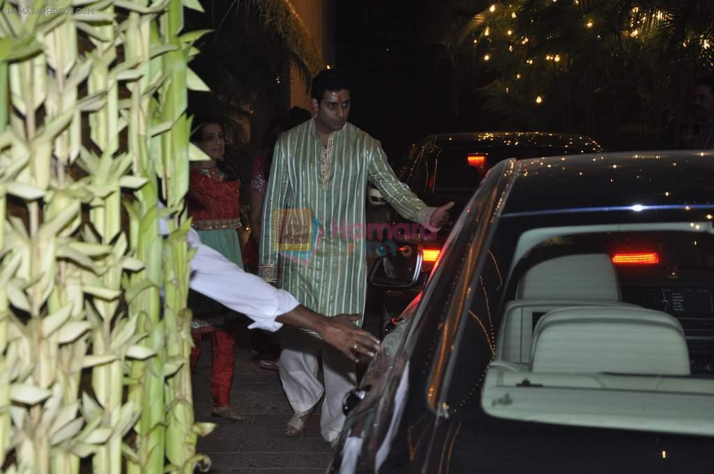 Abhishek Bachchan at Big B's Diwali bash in Mumbai on 13th Nov 2012