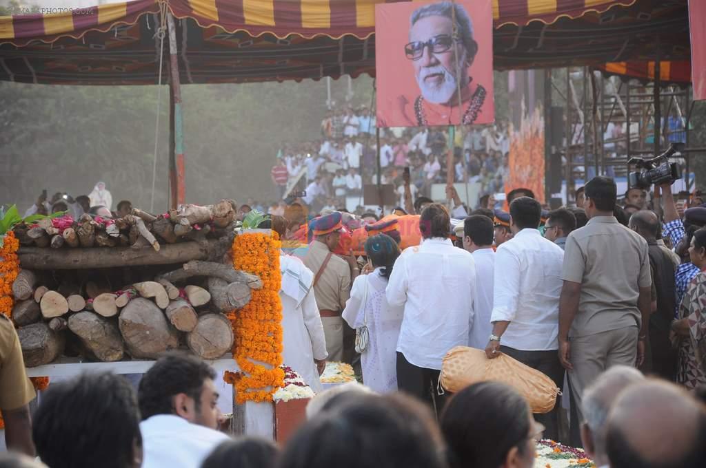 at Bal Thackeray funeral in Mumbai on 18th Nov 2012