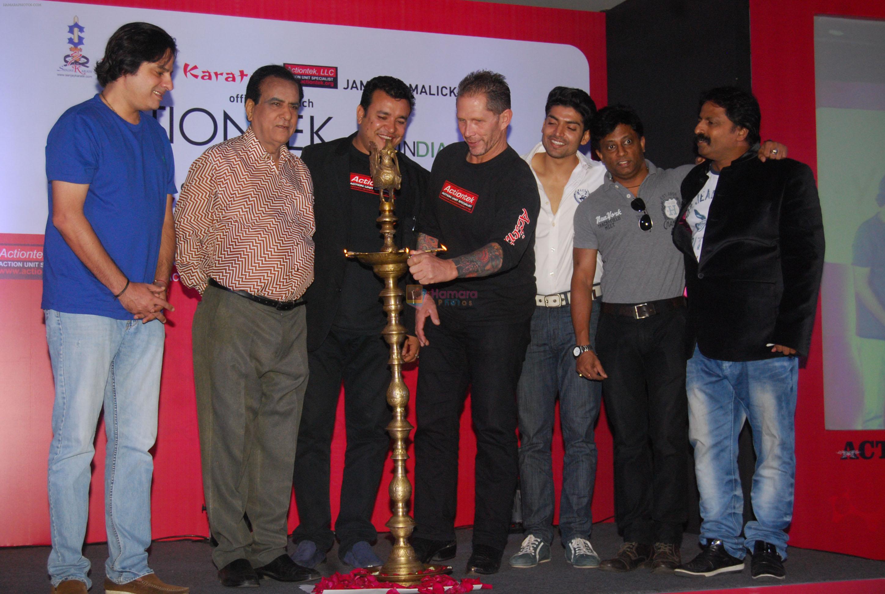 Rahul Roy, Anand Girdhar, Sanjay Gokal, James, Gurmeet, Anand Kumar & Chitah Y Shetty at the launch of Hollywood Action Unit ACTIONTEK INDIA in Novatel, Juhu, Mumbai on 17th Nov 2012