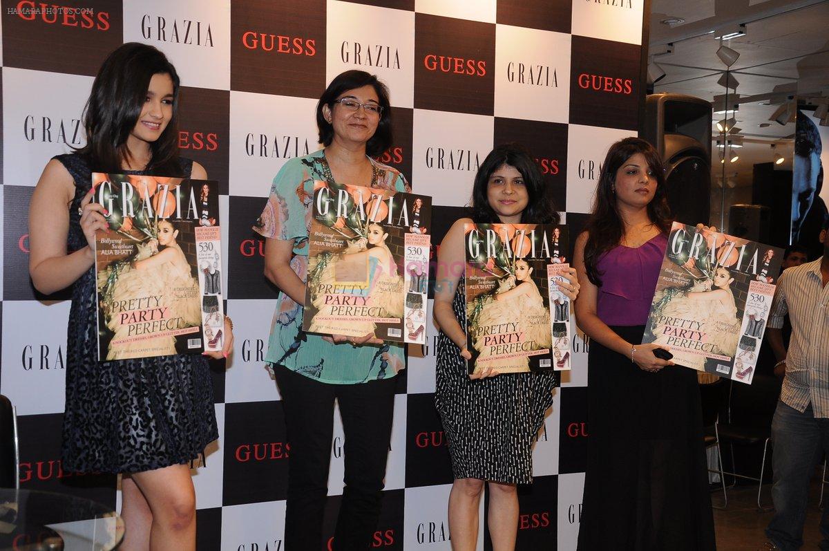 Alia Bhatt unveils Grazia Party edition in Guess, Mumbai on 6th Dec 2012